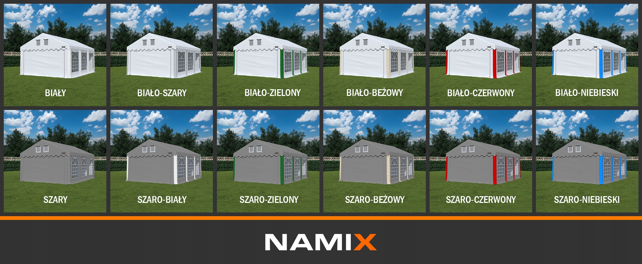 Садовий намет для вечірки COMFORT 6x6 РІЗНІ КОЛЬОРИ Виробник NAMIX