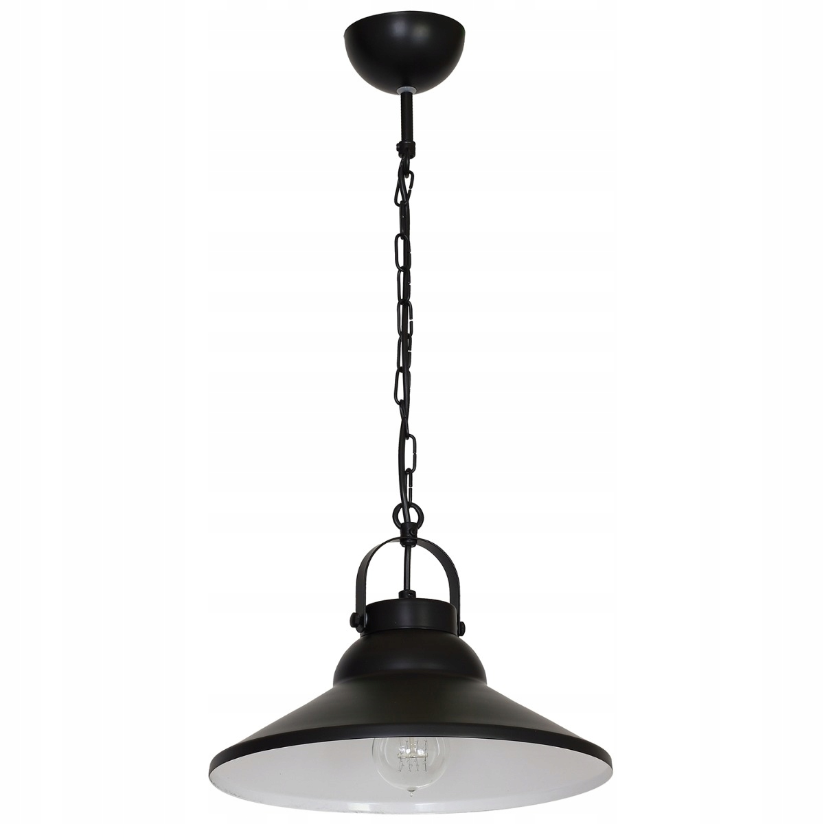Závěsná retro industriální lampa loftová černá na řetězu 30 cm Luminex