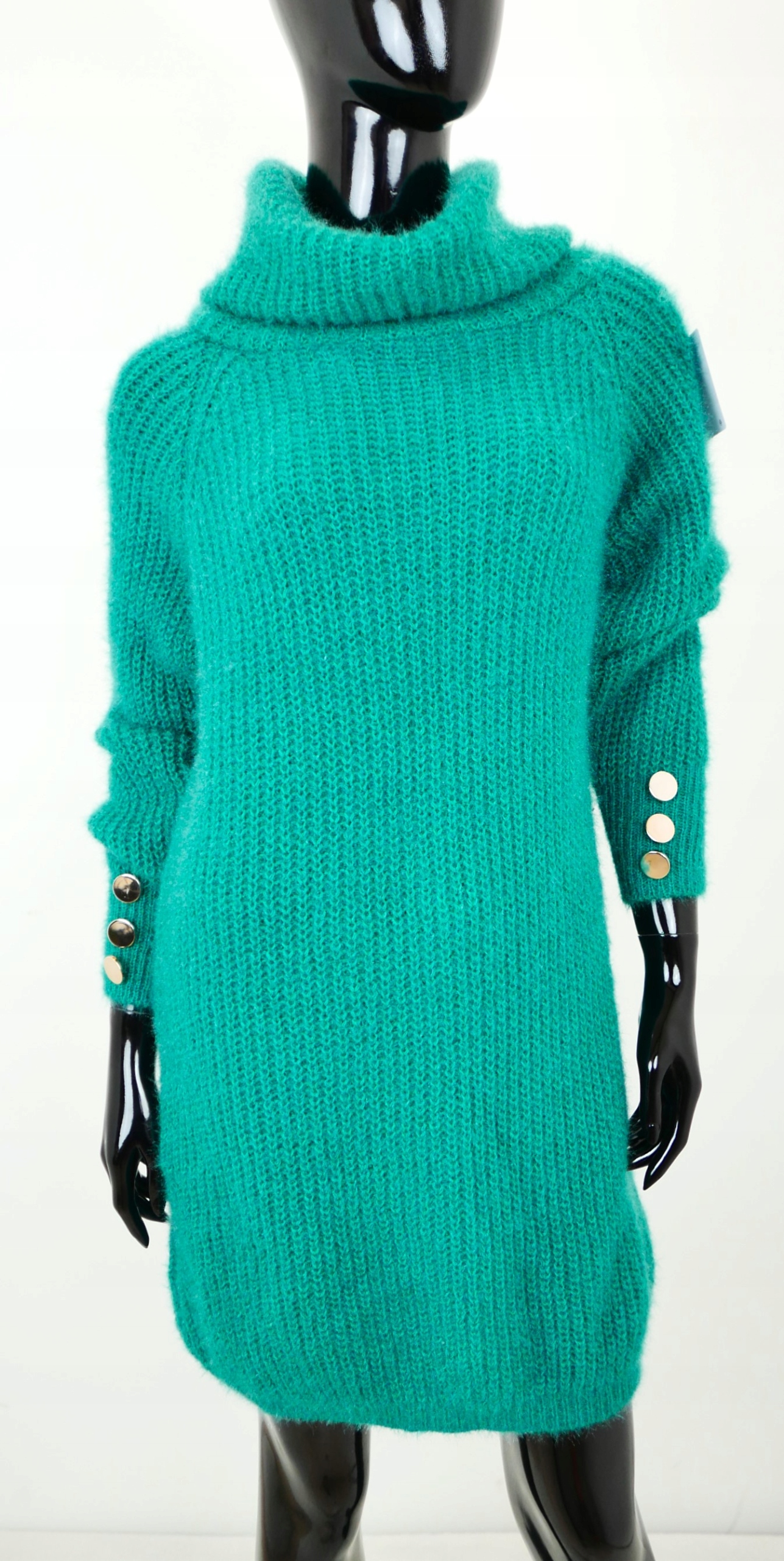 Dámský Pologolfový Svetr Mořský, Zelený, Dlouhý, Onesize