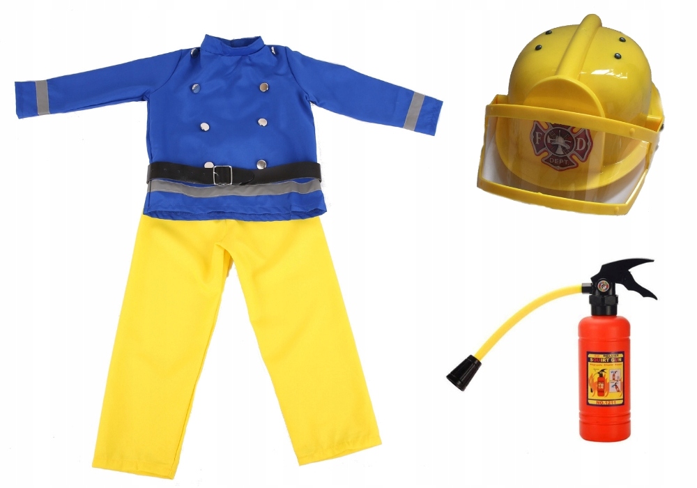 

Strój Strażak Sam Fireman Kask Gaśnica 4-6 lat