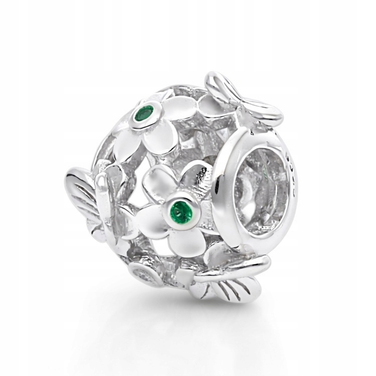 Charms stříbrný přívěsek Ag 925 Květiny motýl kulička IM0230524CH