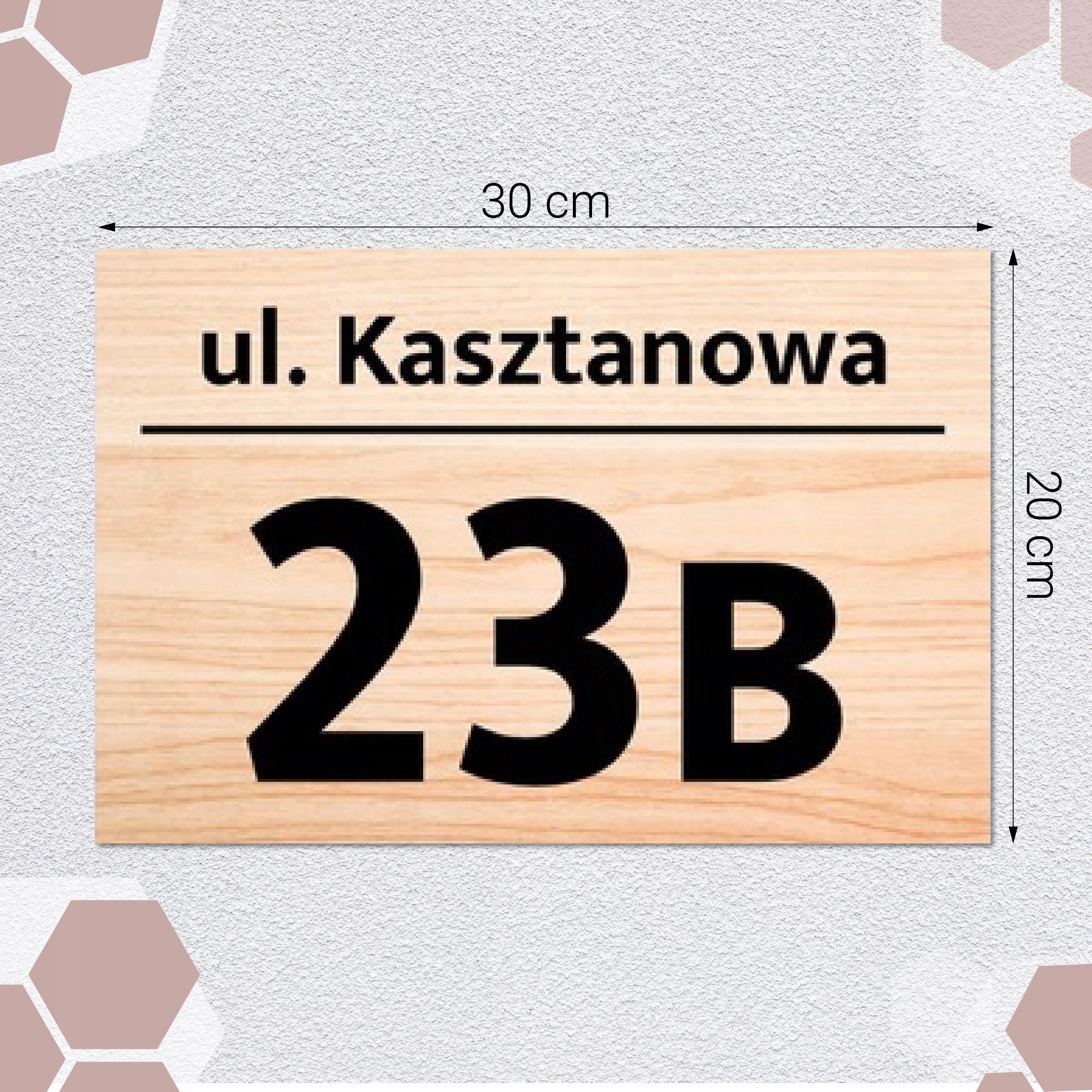tabliczka tablica ADRESOWA numer domu 30x20 alu. Szerokość produktu 30 cm