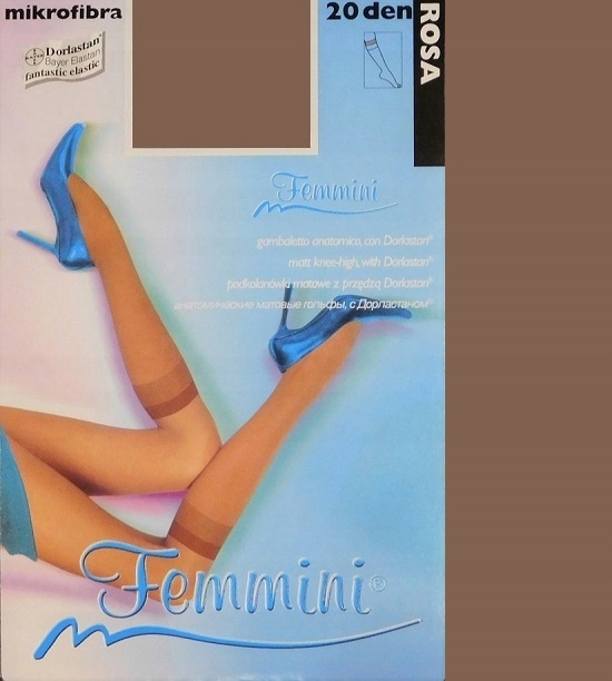 

Femmini Rosa podkolanówki 20den mikrofibra castoro