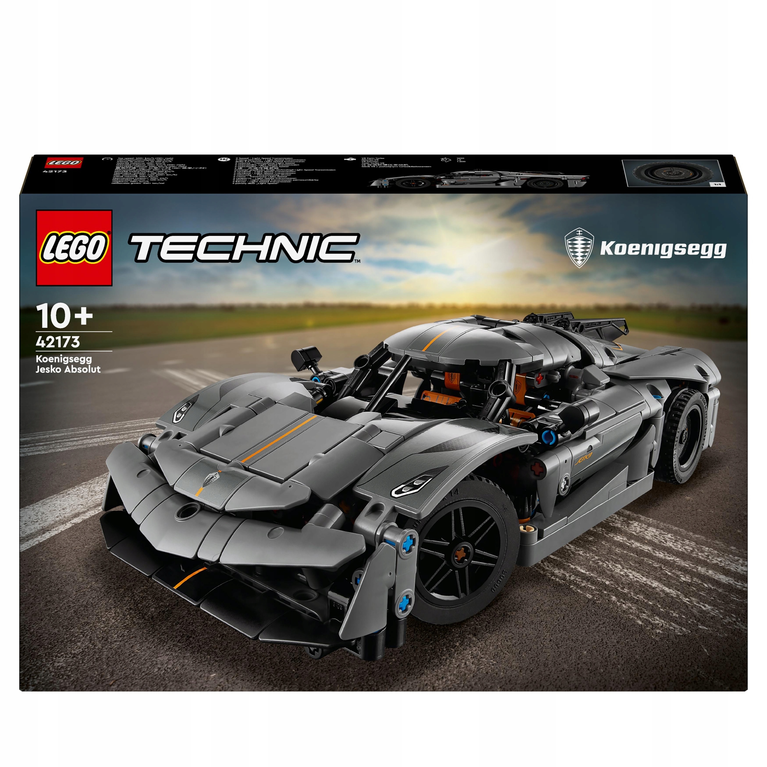Lego Technic Szary hipersamochód Koenigsegg Jesko Absolut 42173