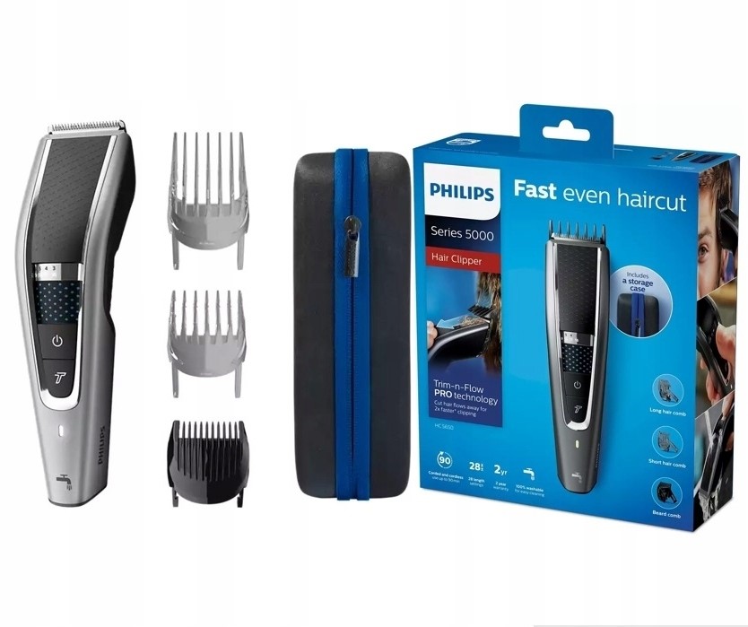 Maszynka do włosów brody seria 5000 bezprzewodowa etui Philips HC5650/15