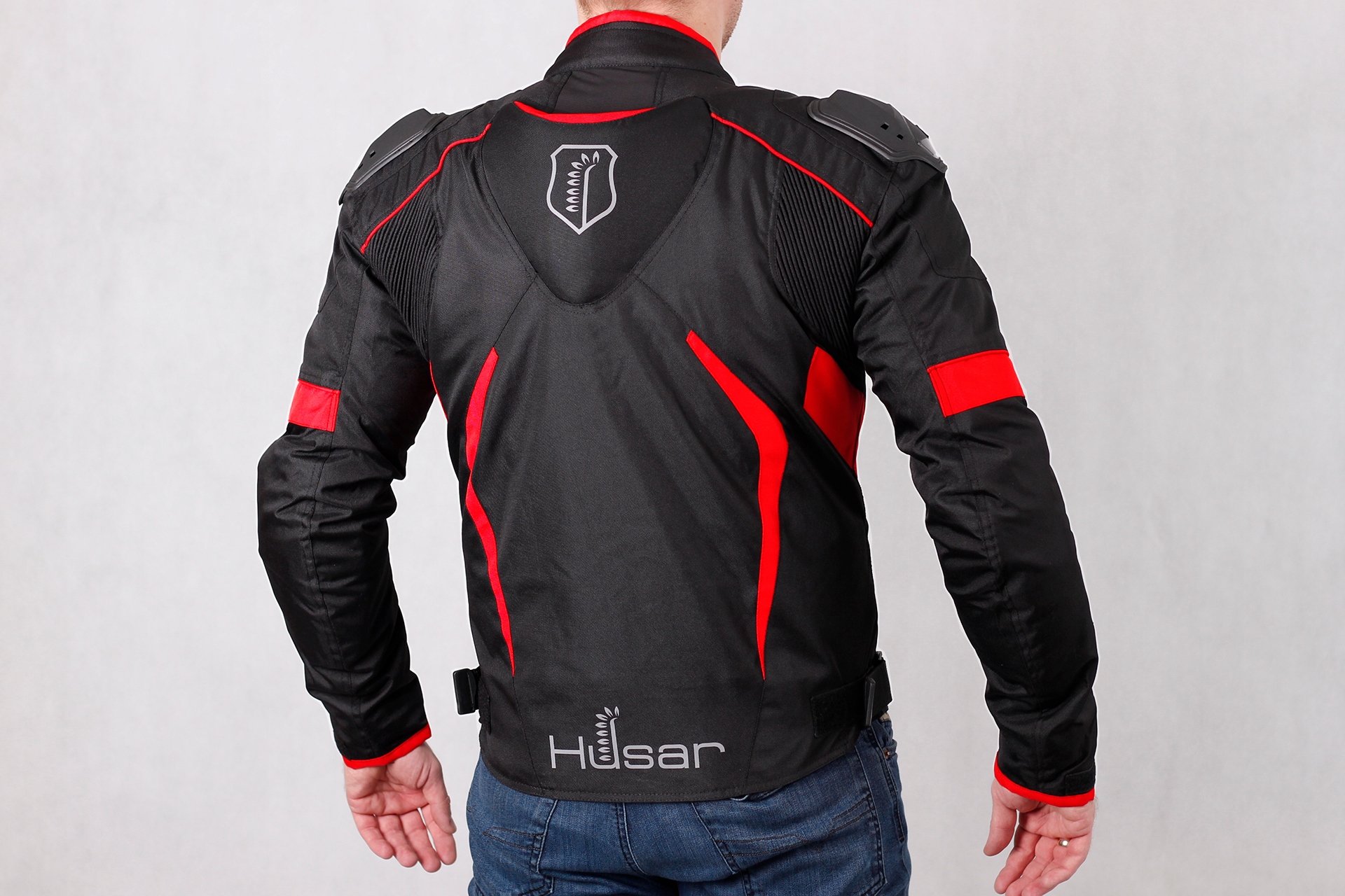 KURTKA MOTOCYKLOWA Z GARBEM HUSAR RAPID GP red Rozmiar M