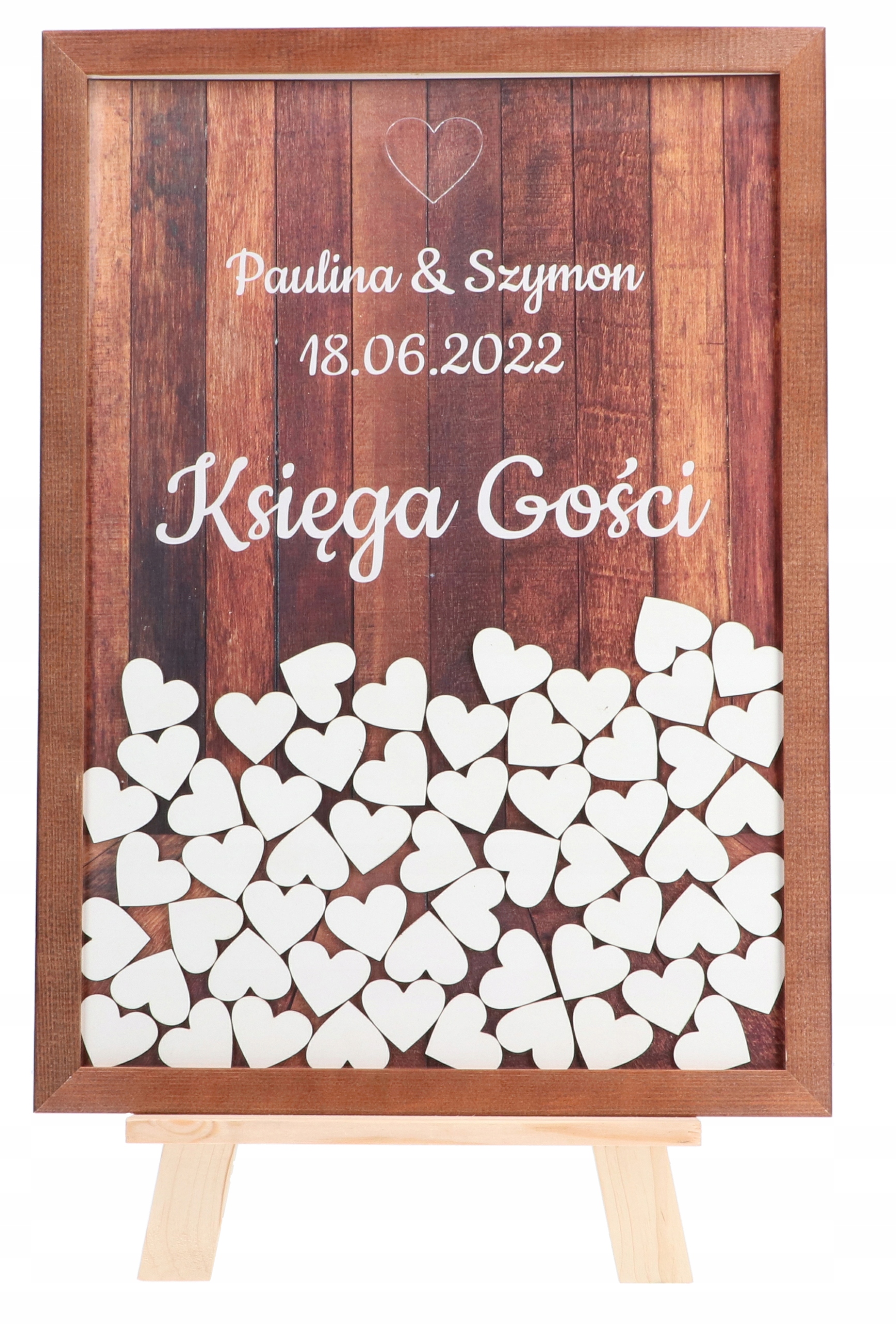 KSIĘGA GOŚCI ŚLUB WESELE OBRAZ RAMKA SERCA KSG002 Rodzaj księgi