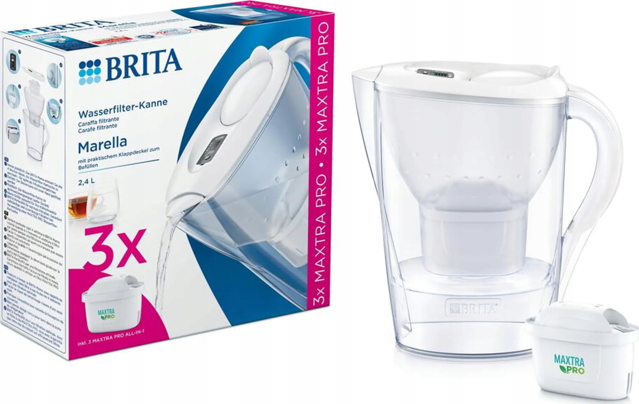 Dzbanek filtrujący Brita Marella 2,4 l biały 3 filtry