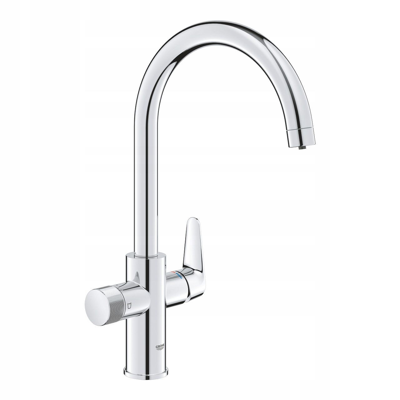 Bateria kuchenna stojąca Grohe Blue Pure Baucurve srebrny