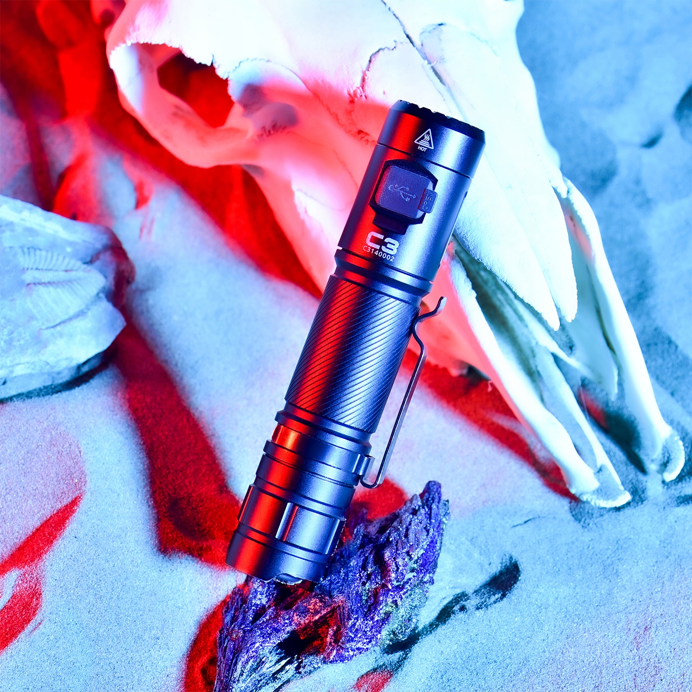 LATARKA TAKTYCZNA BLACKHAWK WODOODPORNA MOCNA 1200lm LED USB Materiał aluminium