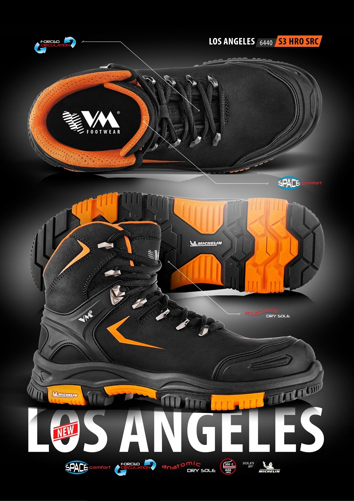 BUTY ROBOCZE VM MICHELIN OBUWIE TRZEWIKI SKÓRA HYDROFOBOWA S3 MOCNE Oryginalne opakowanie producenta pudełko