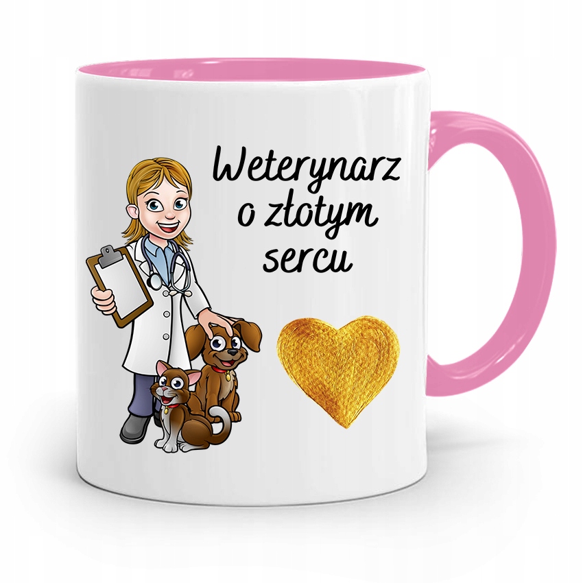 

Kubek Różowy Weterynarza Weterynarz O Złotym Sercu
