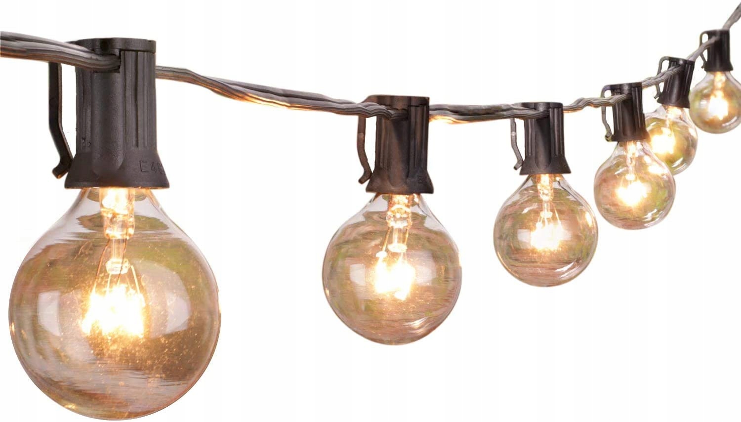 

7.6m Girlandy Lampki Ogrodowe Zewnętrzna 25ŻARÓWKI