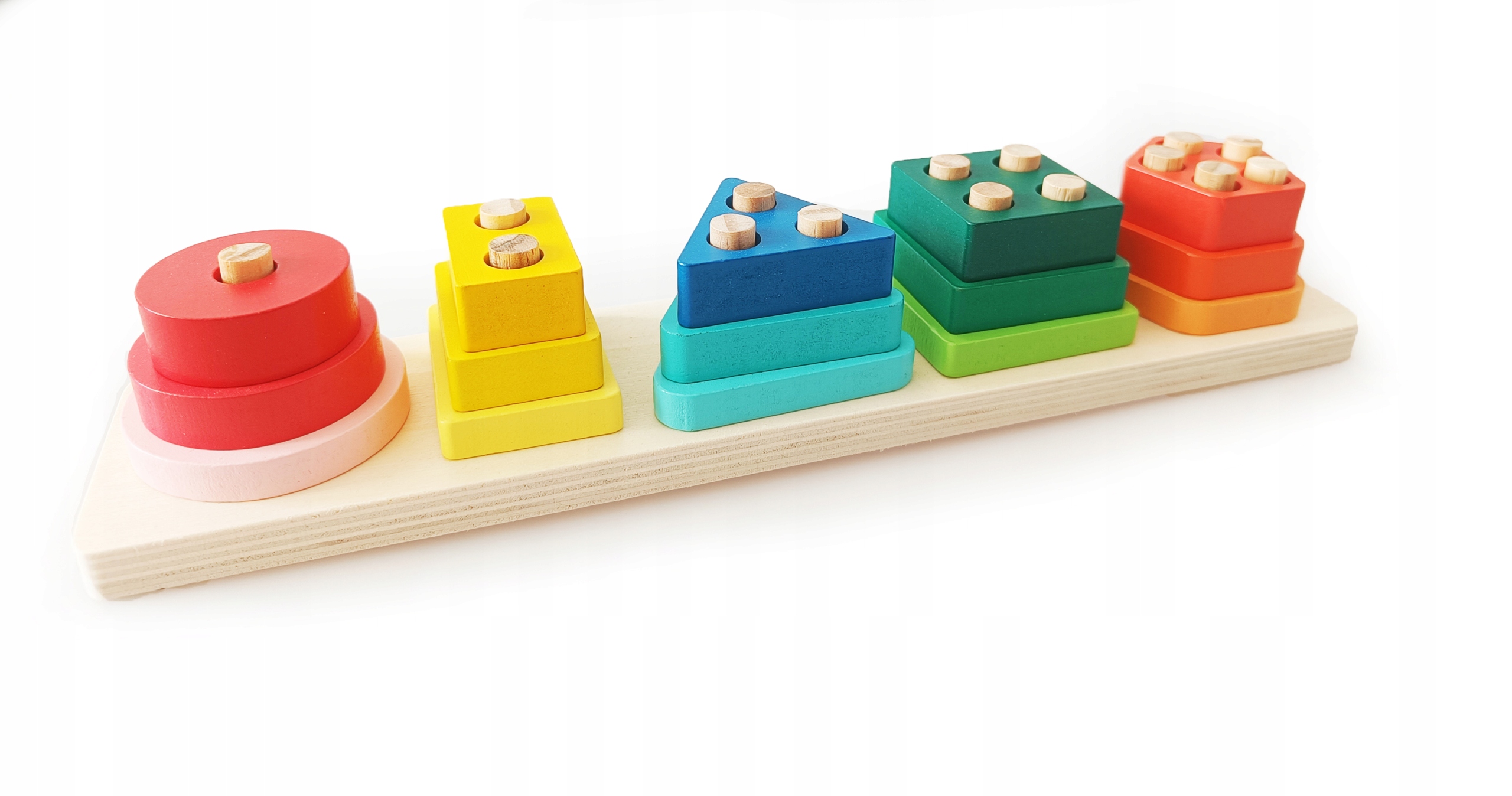 MONTESSORI Drewniana układanka kształty i kolory sensoryczna sorter klocki EAN (GTIN) 5905375841638