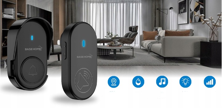 DZWONEK BEZPRZEWODOWY 2 ODBIORNIKI WODOODPORNY ZEWNĘTRZNY DO DRZWI 250M Stan opakowania oryginalne