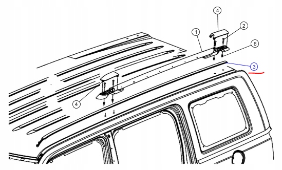 LISTWA DACHU JEEP COMPASS MOPAR OE 05116250AE Producent części Mopar