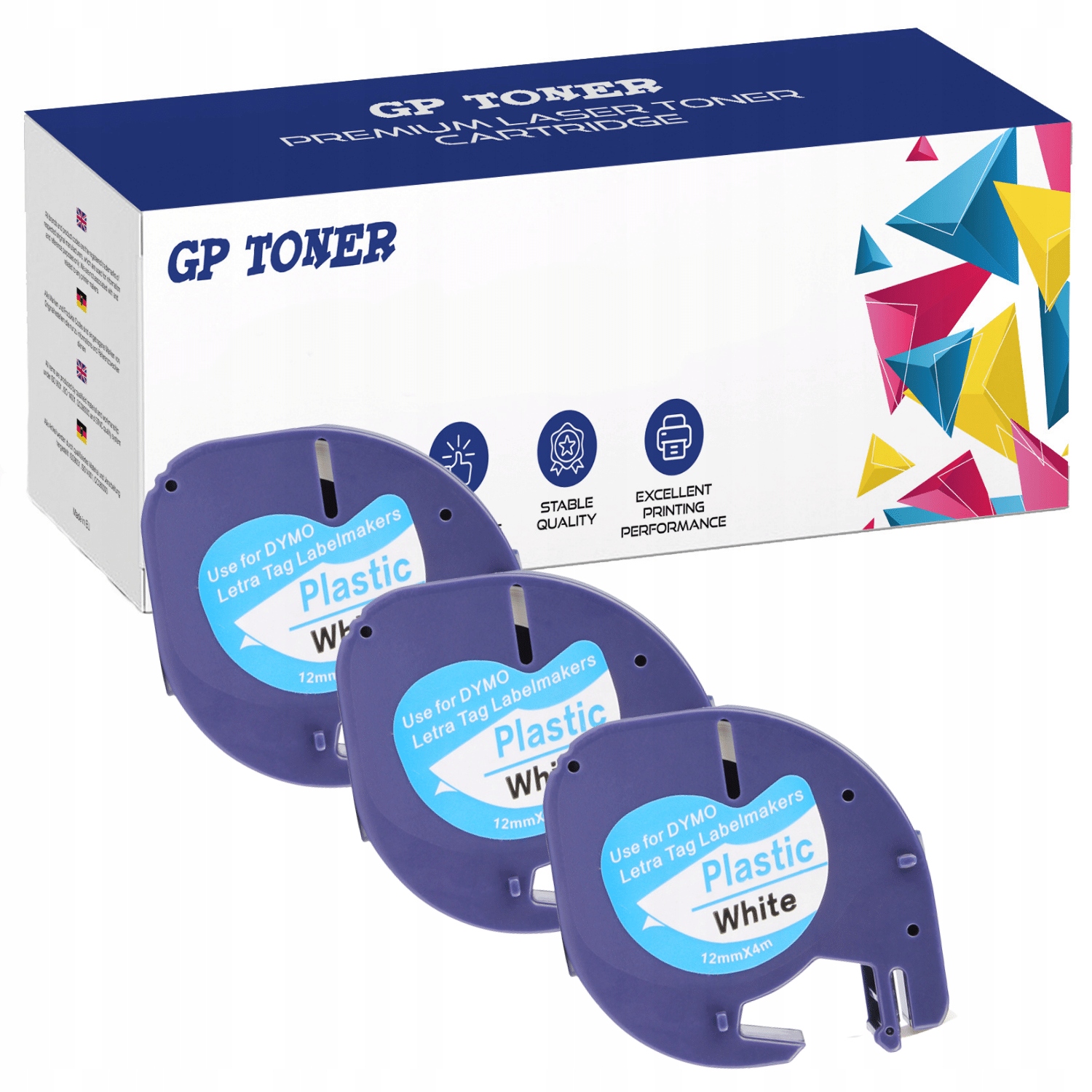 

3x Taśma do Dymo LetraTag 12mmx4m biała 59422