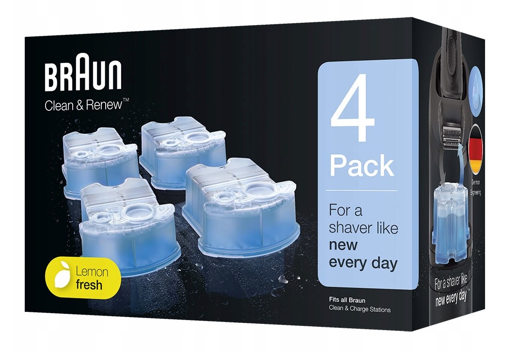 Oryginalne wkłady Braun Ccr 4 wkład płyn Clean & Renew do golarek lemon