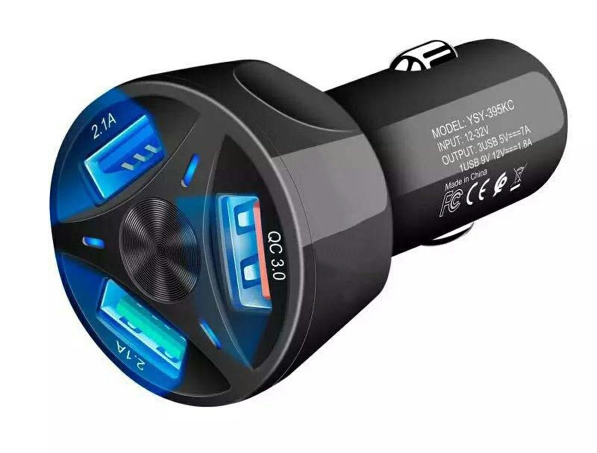 

Szybka Ładowarka Samochodowa 3xUSB Quick Charge