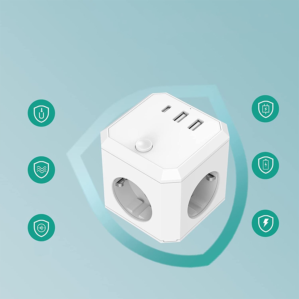 7W1 ROZGAŁĘŹNIK ELEKTRYCZNY LISTW ZASILAJĄCA 4000W Rodzaj gniazda ścienne