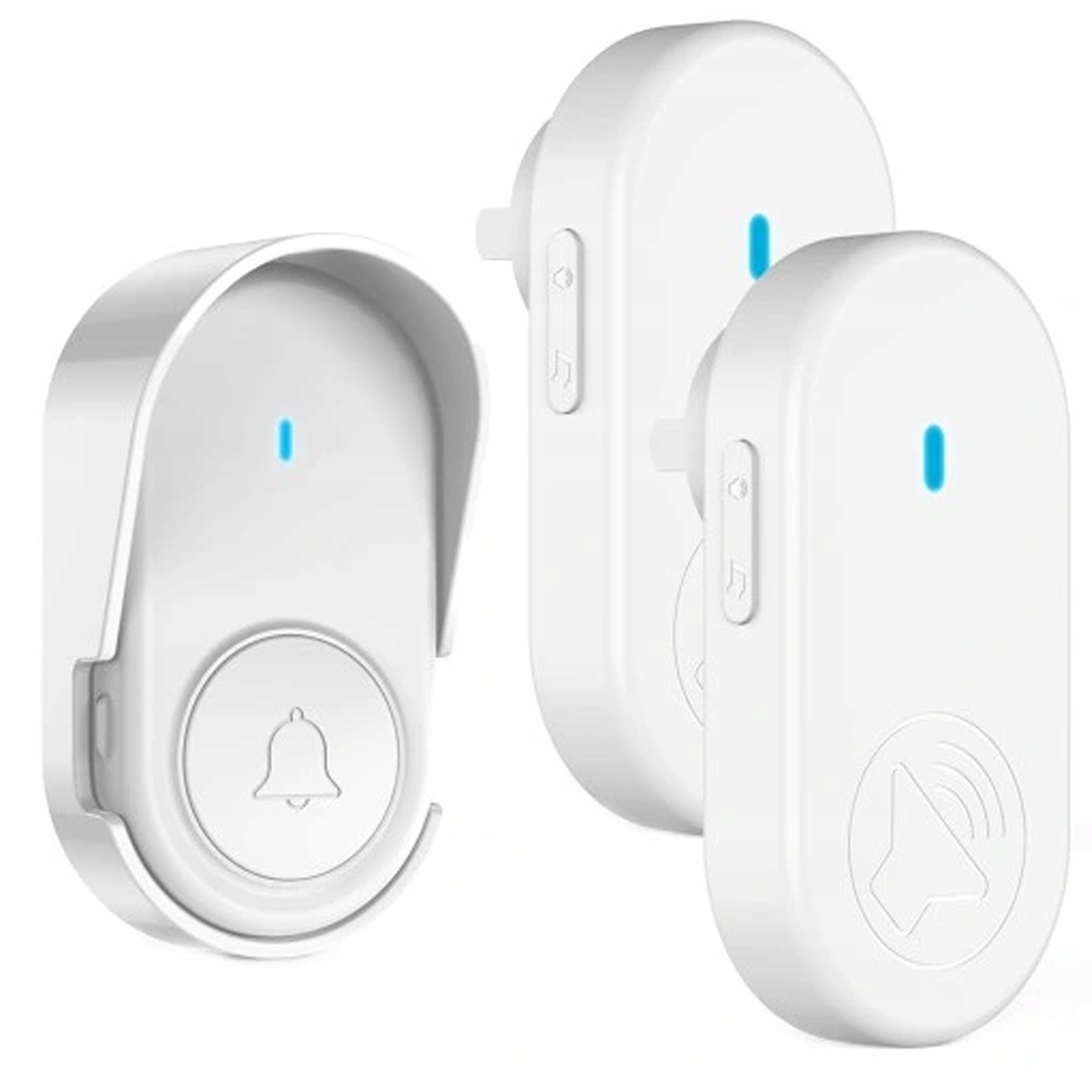 DZWONEK BEZPRZEWODOWY WODOODPORNY Z DASZKIEM DO DRZWI 2 ODBIORNIKI LED 250M Marka inna