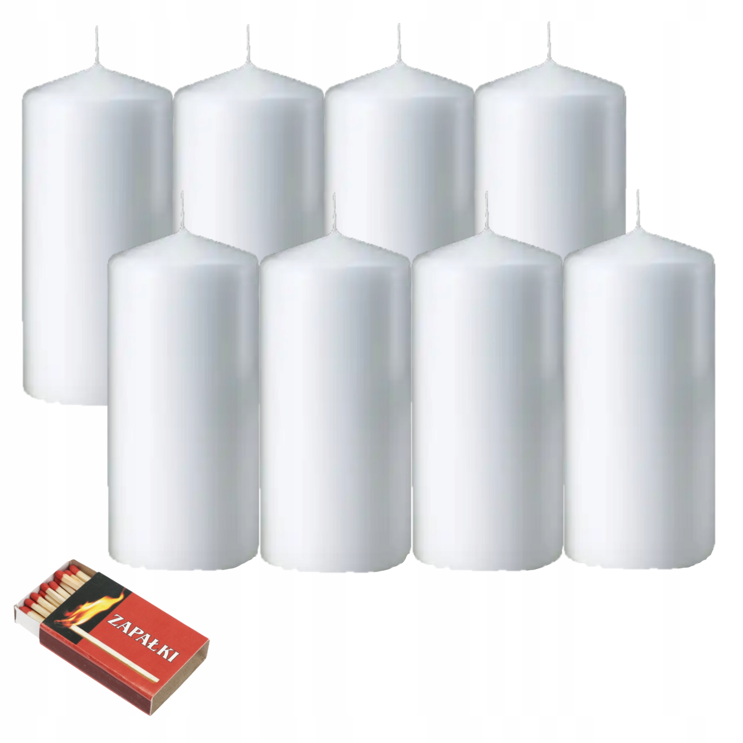 ŚWIECA ŚWIECZKI ZESTAW ŚWIEC 8X KOMUNIA BIAŁE WESELE ŚWIECZKA 10CM ŚWIECE