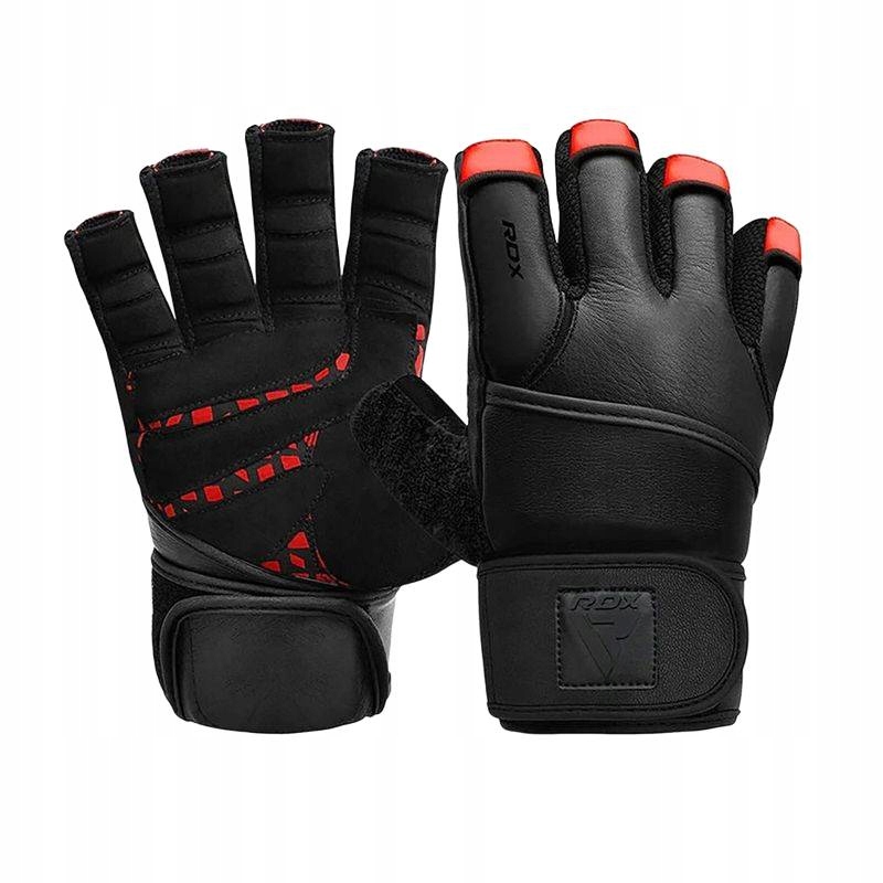 Rękawiczki Treningowe Rdx L4 Finger Weightlifting Leather Red/black M