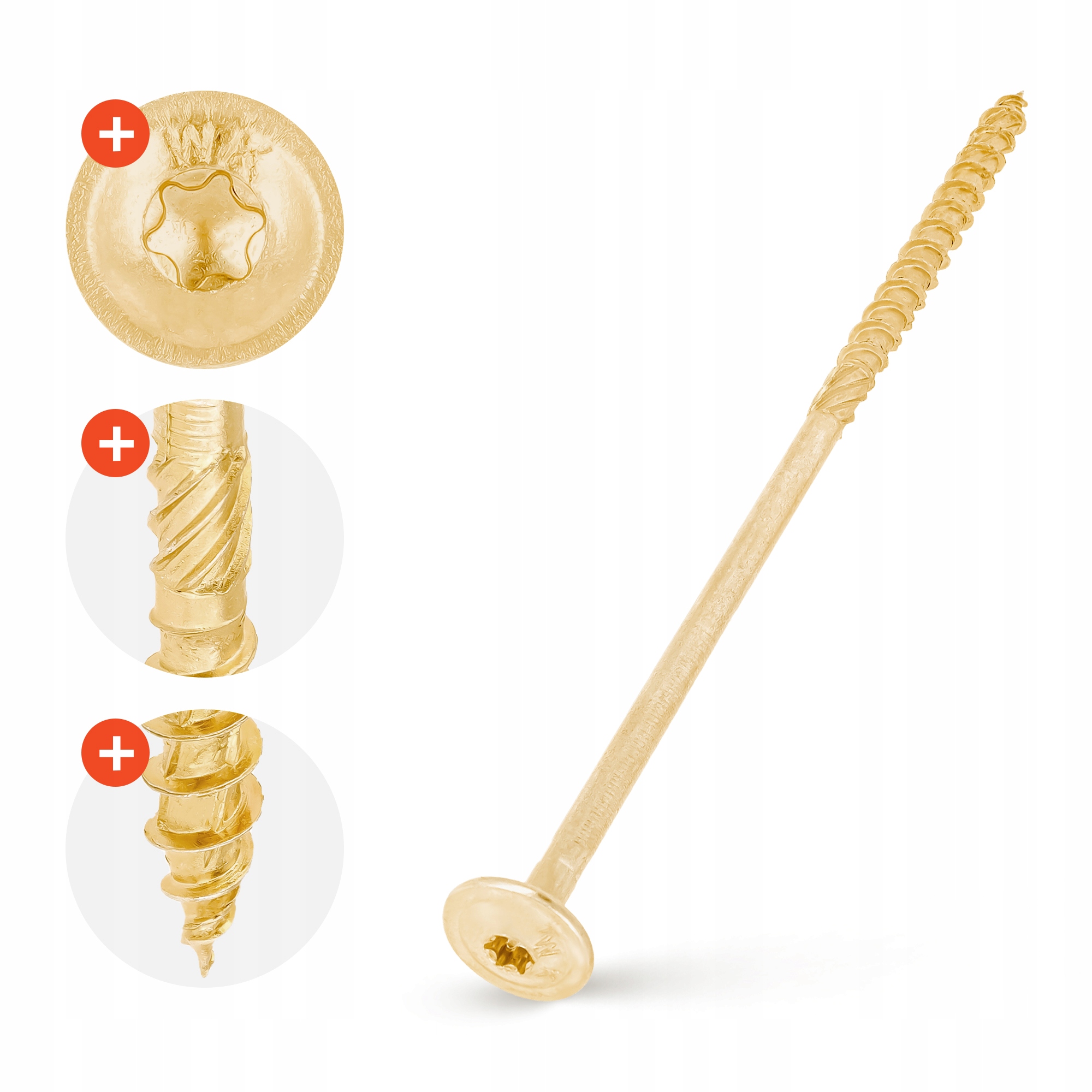 Wkręty Do Drewna Ciesielskie 8x220 Torx Podkładkowe Talerzowe Krokwi Śruby Kod producenta WKCP-08220