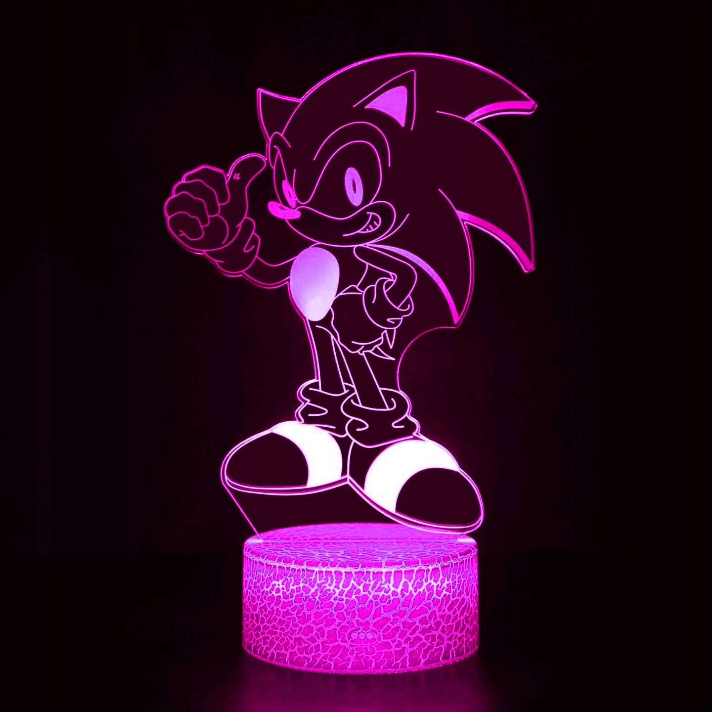 Lampka 3D nocna led usb + pilot na prezent Sonic Płeć chłopcy dziewczynki