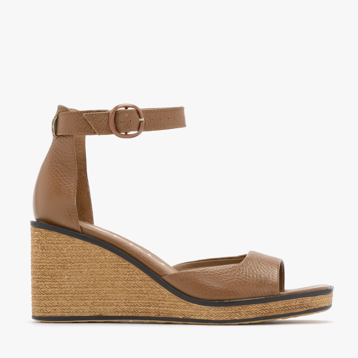 

Ryłko brązowe skórzane sandały na platformie 37