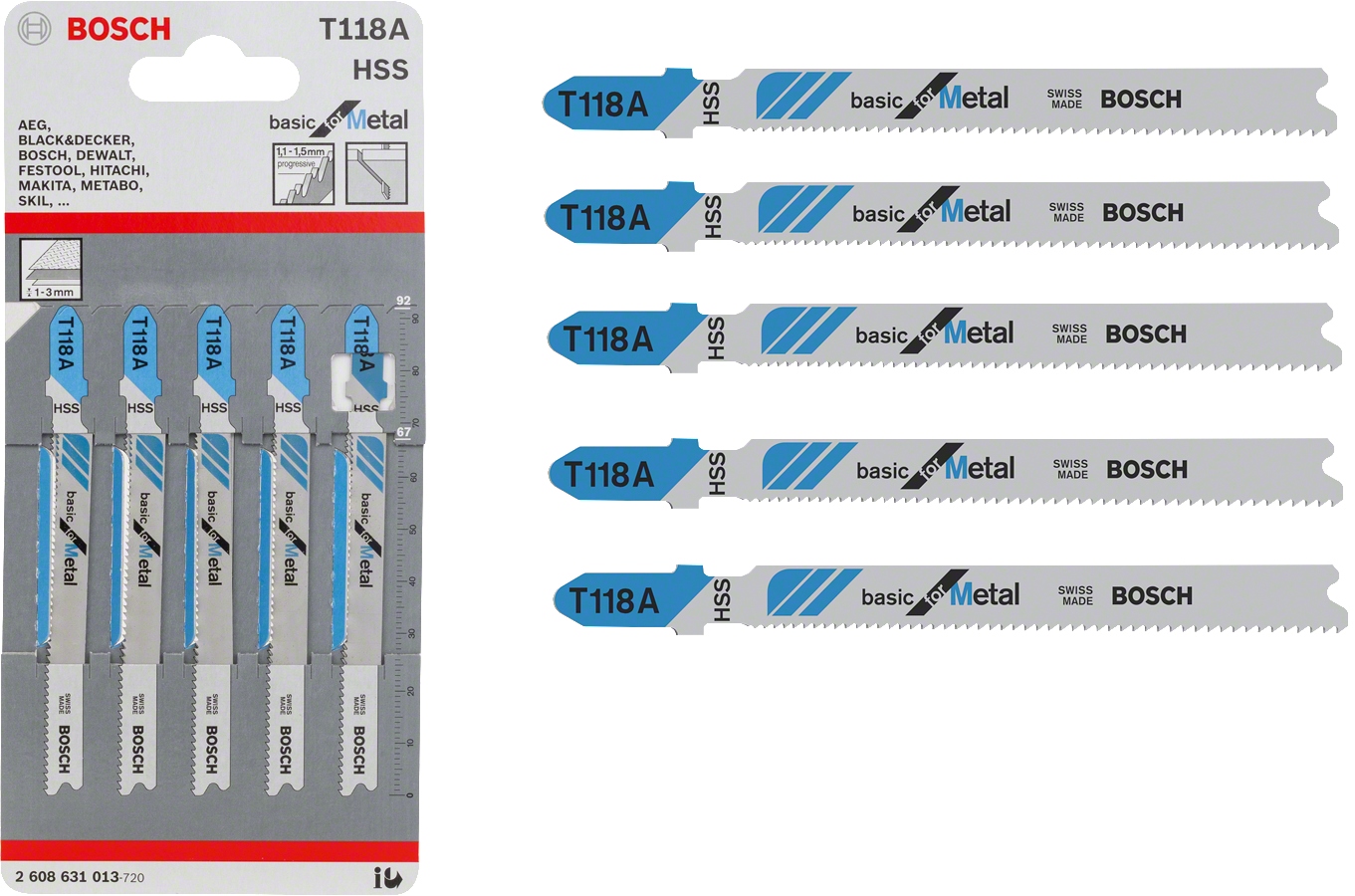 

Brzeszczoty blacha metal stal Bosch T118A 5szt