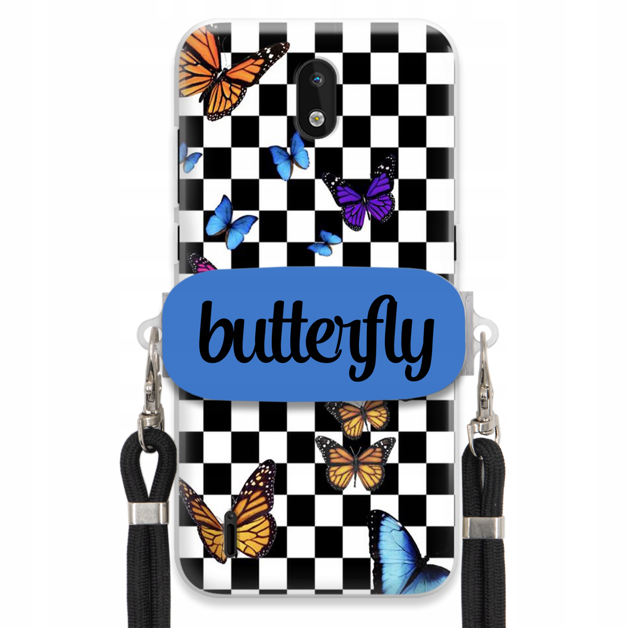 Pouzdro Pro Nokia 1.3 Case Obdélníkový Držák Černé Vodítko Motýli