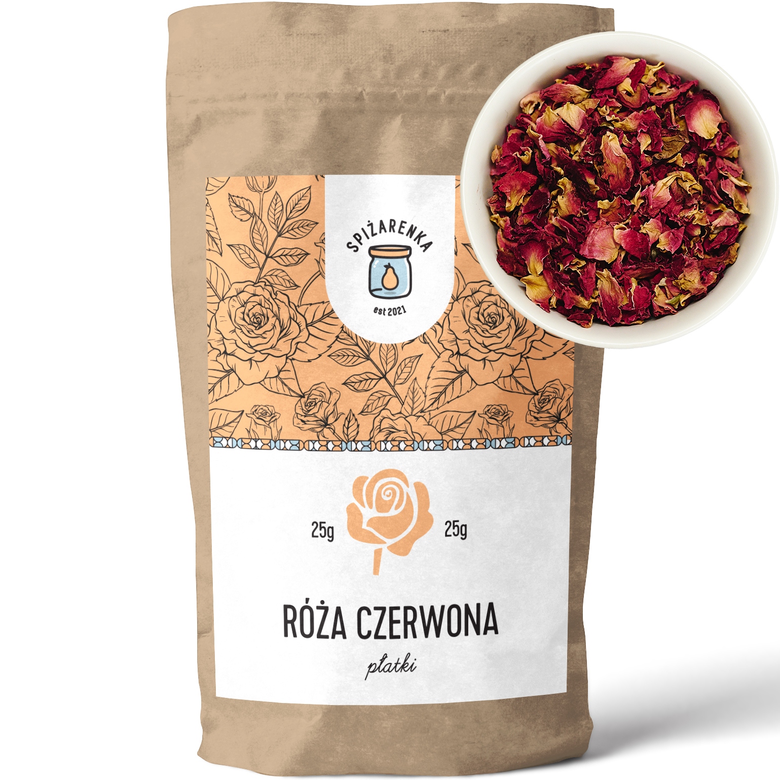 Levně 4x Červená Růže Vločky Jedlé dekorace Velký Balíček 25 g