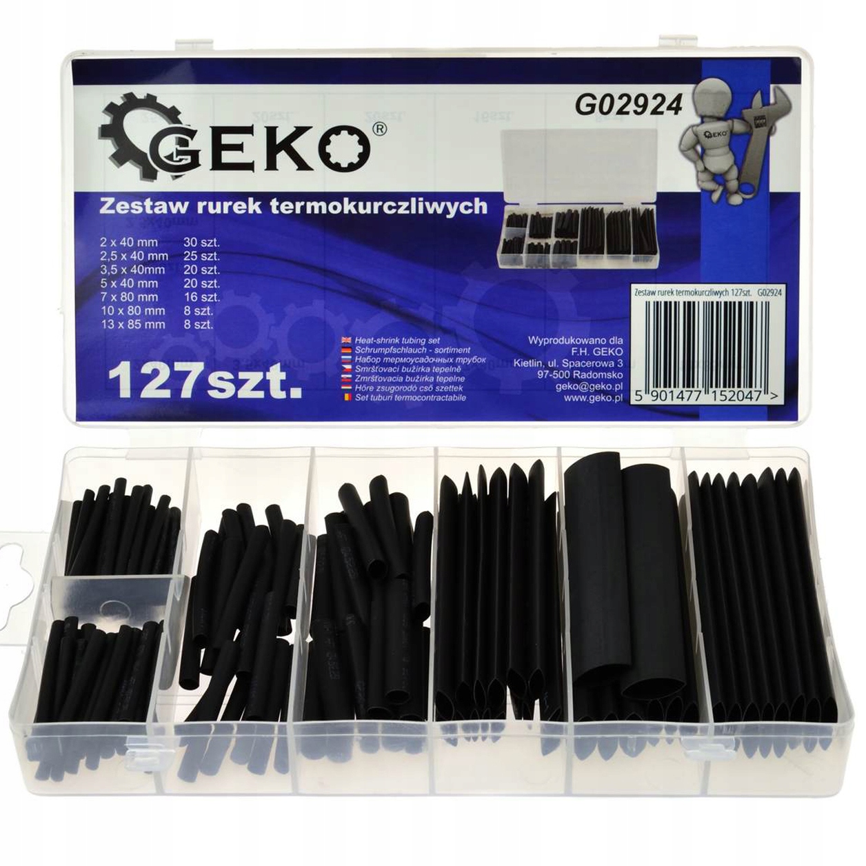ZESTAW RUREK TERMOKURCZLIWYCH 127szt. GEKO