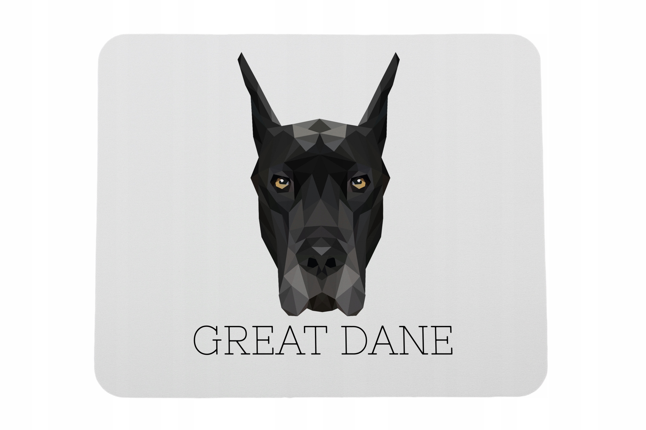 Dog niemiecki -geometryczna podkładka ze zdjęciem i napisem pod mysz Art-Do
