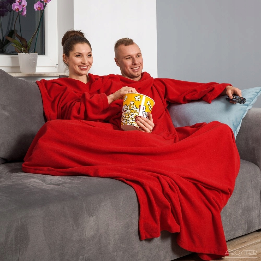 Kocyk dla Pary Koc z Rękawami PREZENT WALENTYNKI Marka Froster