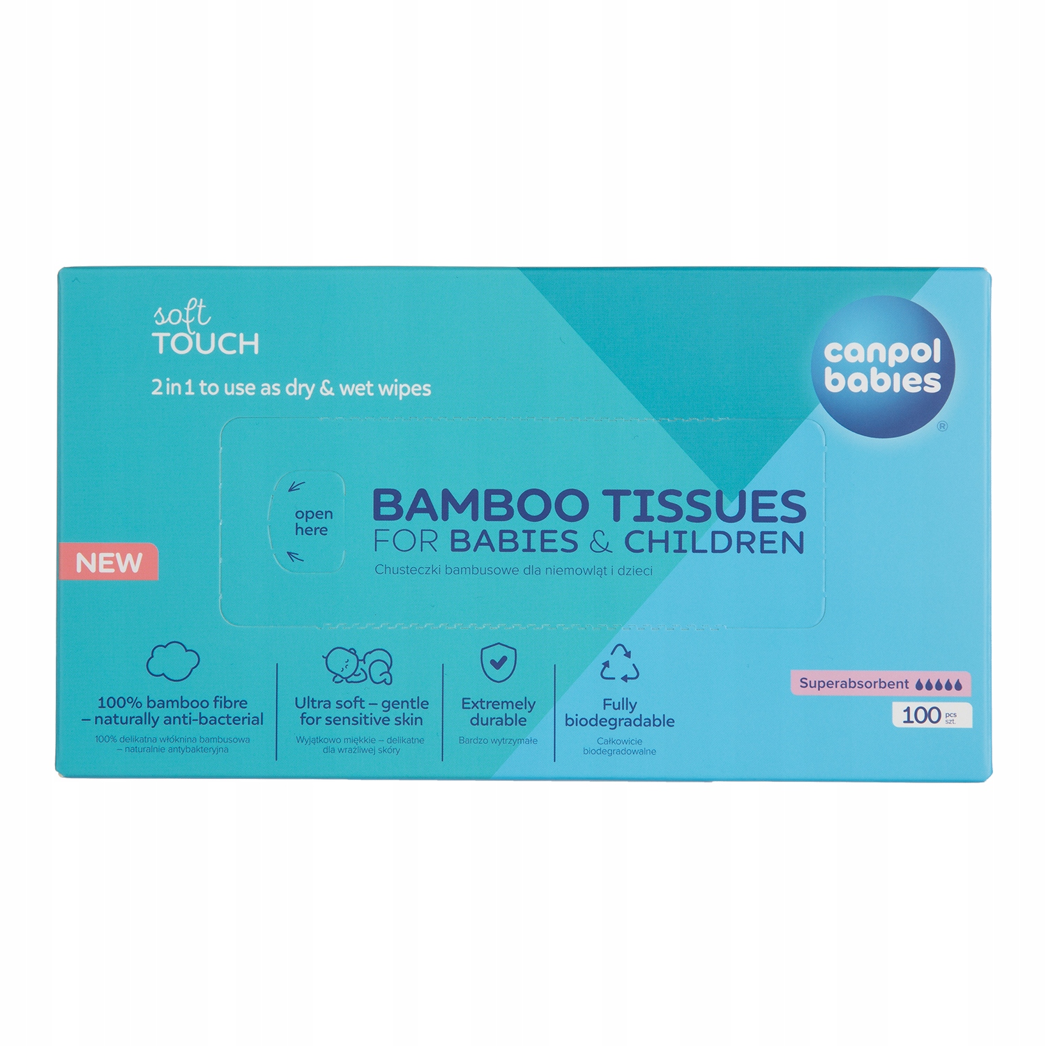 CANPOL BABIES SUCHE CHUSTECZKI BAMBUSOWE DLA NIEMOWLĄT DZIECI 100 szt Kod producenta 1/658