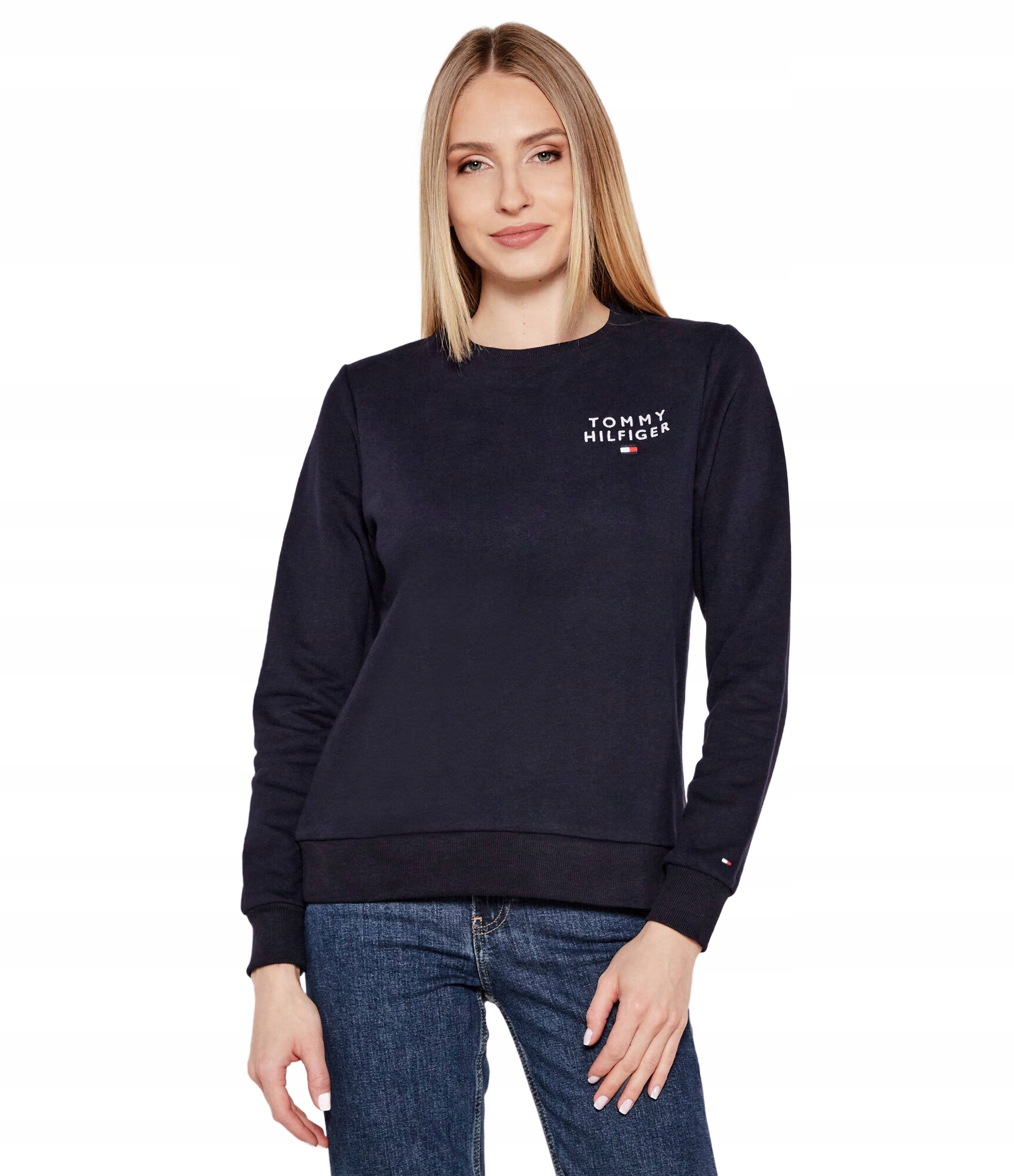 Tommy Hilfiger Dámská Mikina Tmavě Modrá S Logem Casual XL 6FA