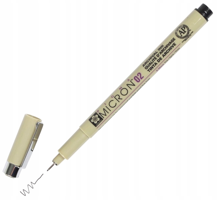Cienkopis kreślarski 0,3 mm Pigma Micron 02 czarny