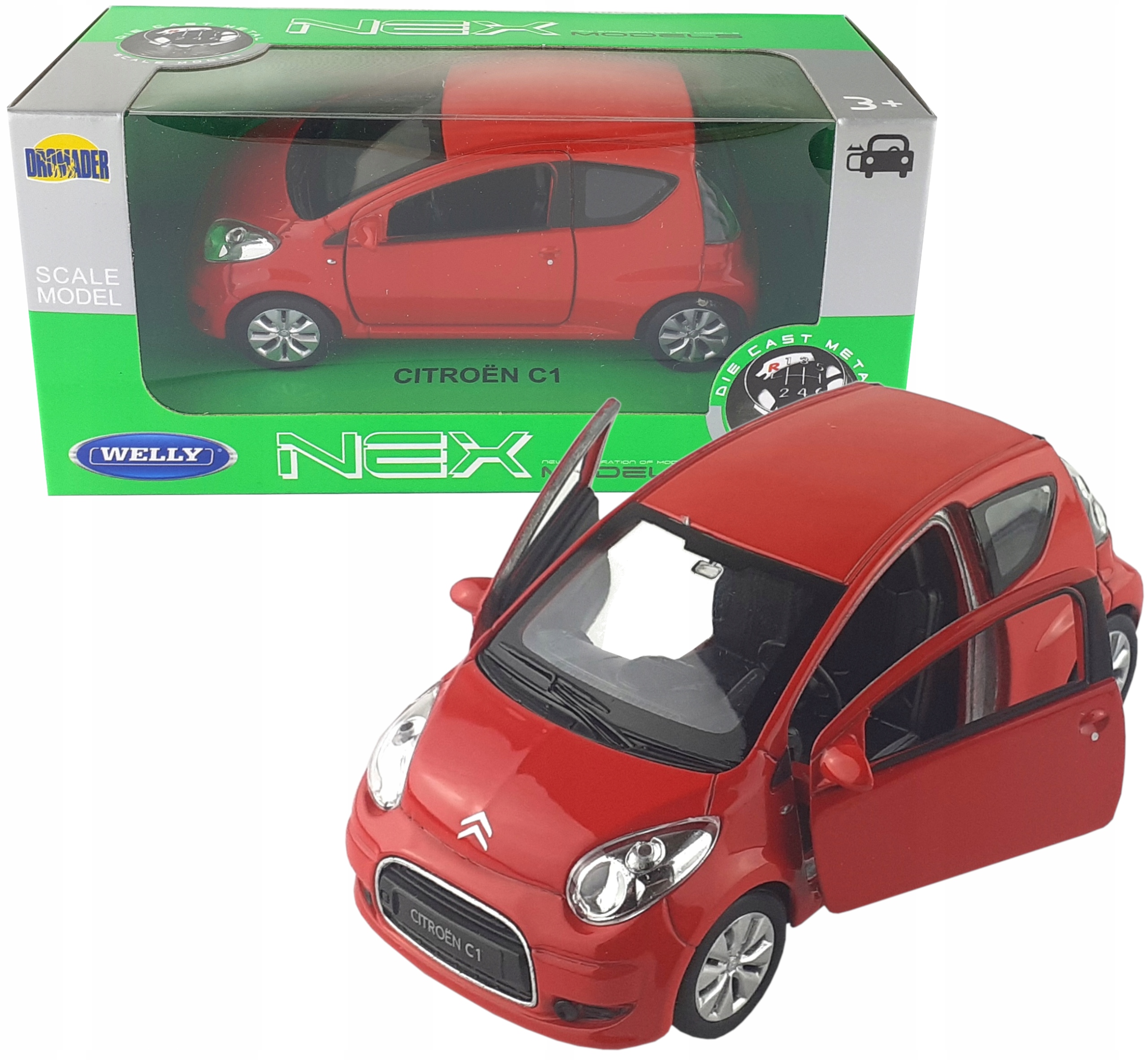 

Welly samochód metalowy Citroen C1 1:34-39