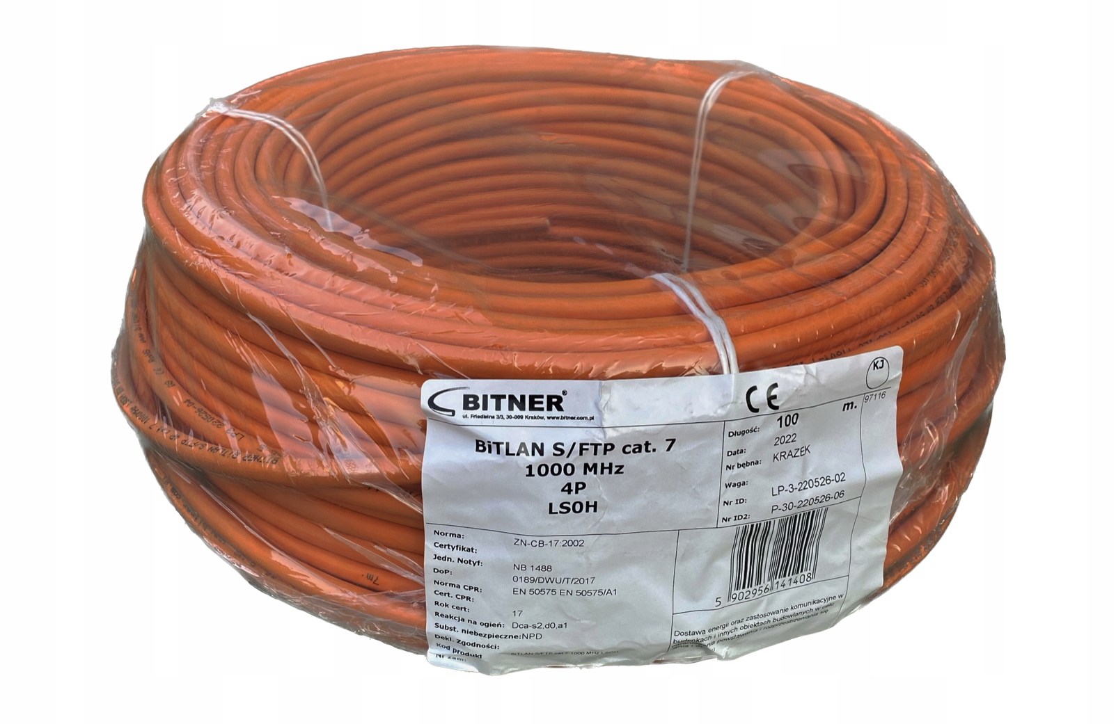 Kabel S/ftp Bitner kat. 7 BiTLAN S/ftp Lsoh 100m