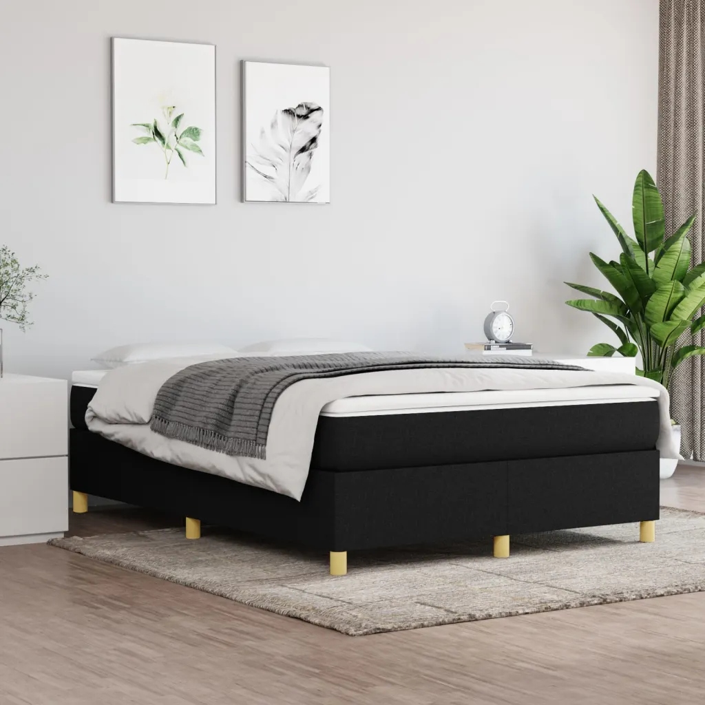 Rám postele s boxspringem černý 140 x 190 cm textil Černý 3120955