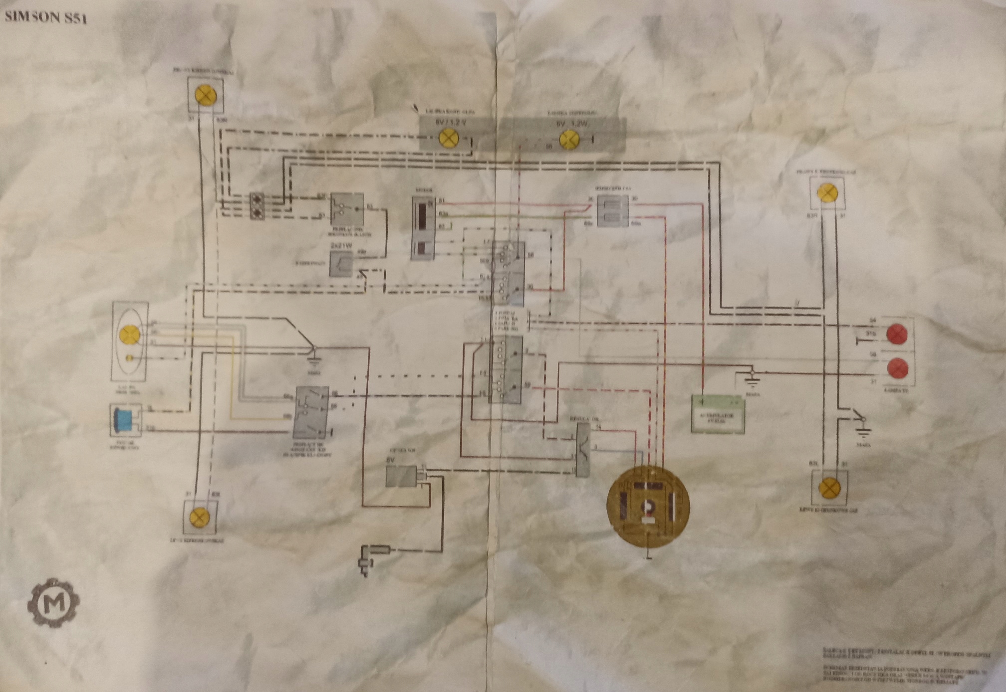 SIMSON S51 INSTALACJA WIAZKA ELEKTRYCZNA Numer katalogowy czesci IS5178632