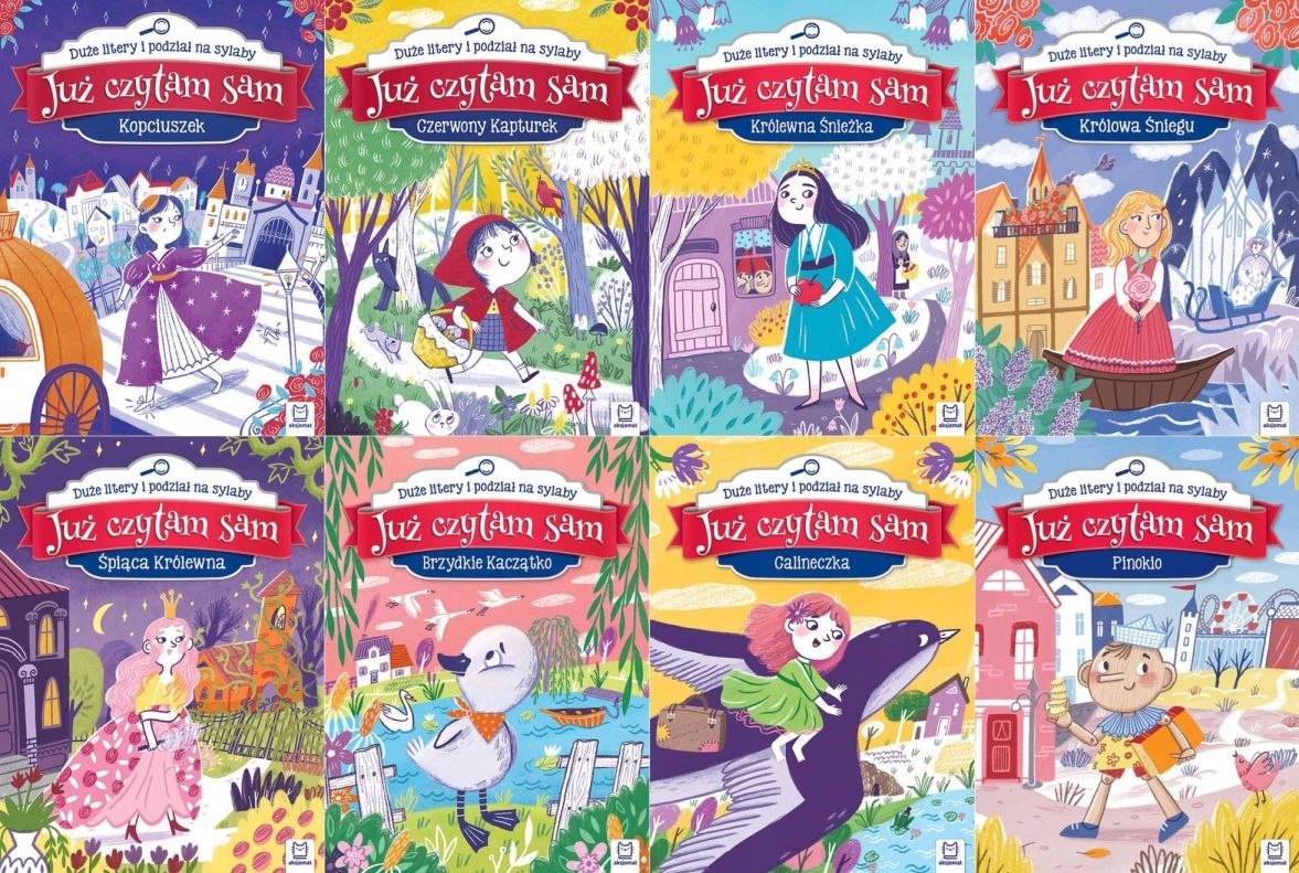 Już Czytam Sam Duże litery Sylaby Zestaw 8 bajek