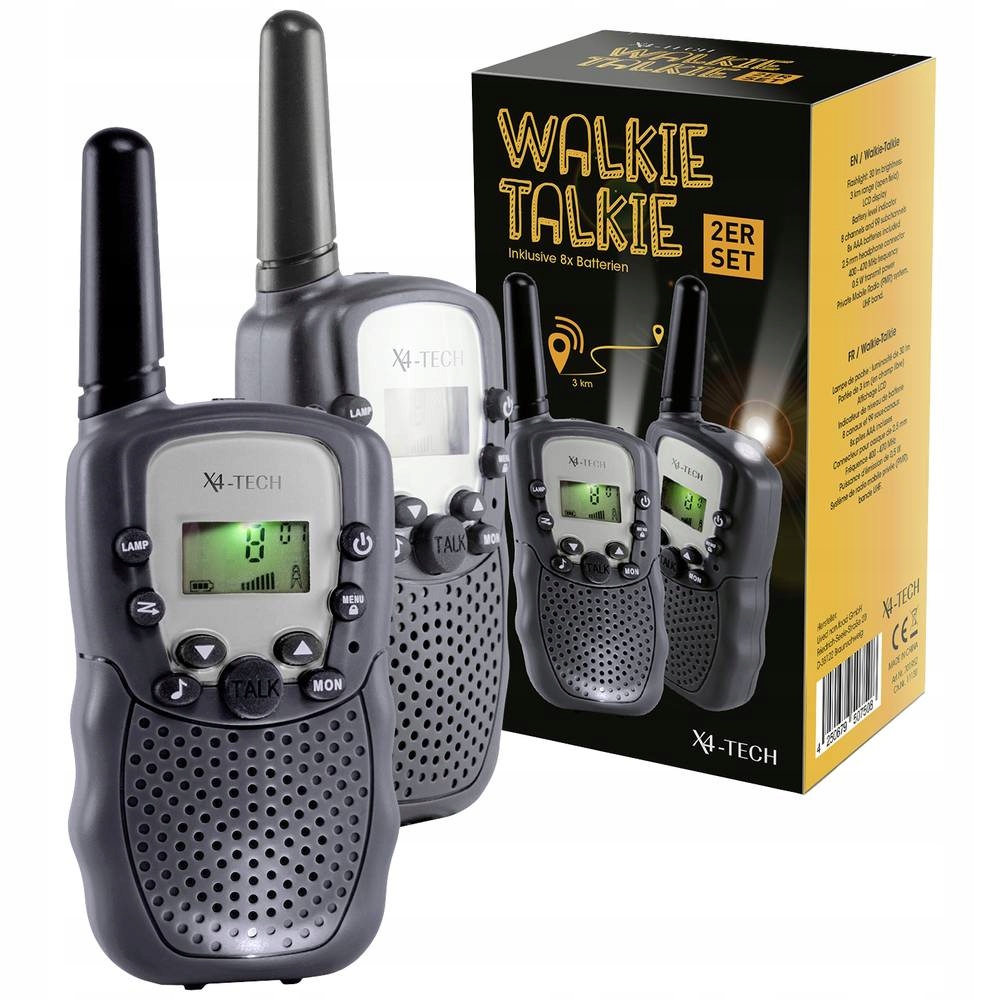 Krótkofalówki Pmr radiotelefon zestaw 2 sztuki Walkie Talkie 8 kanałów 3 km