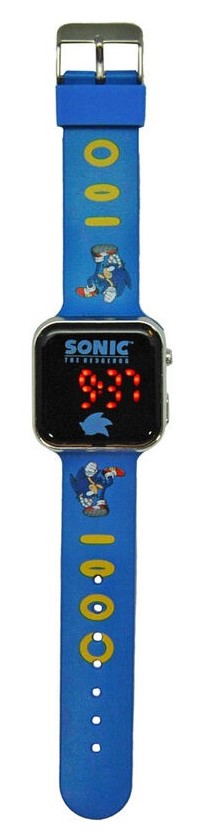 SONIC JEŻ niebieski w akcji zegarek cyfrowy LED Marka Euroswan
