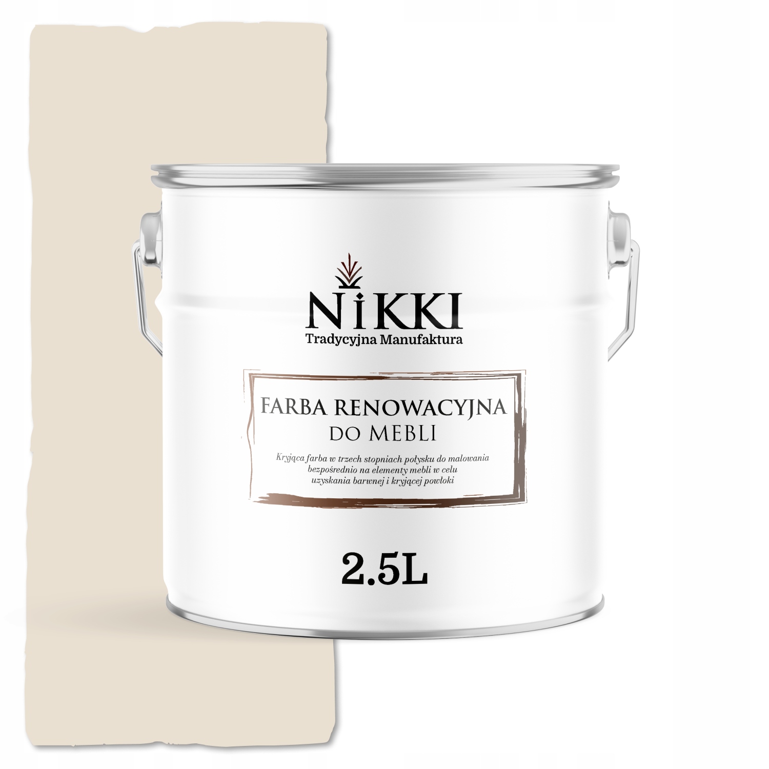 Farba Na Kuchynský Nábytok Na Prednej Strane Skriniek Krémová RAL9001 Saténová 2,5 L