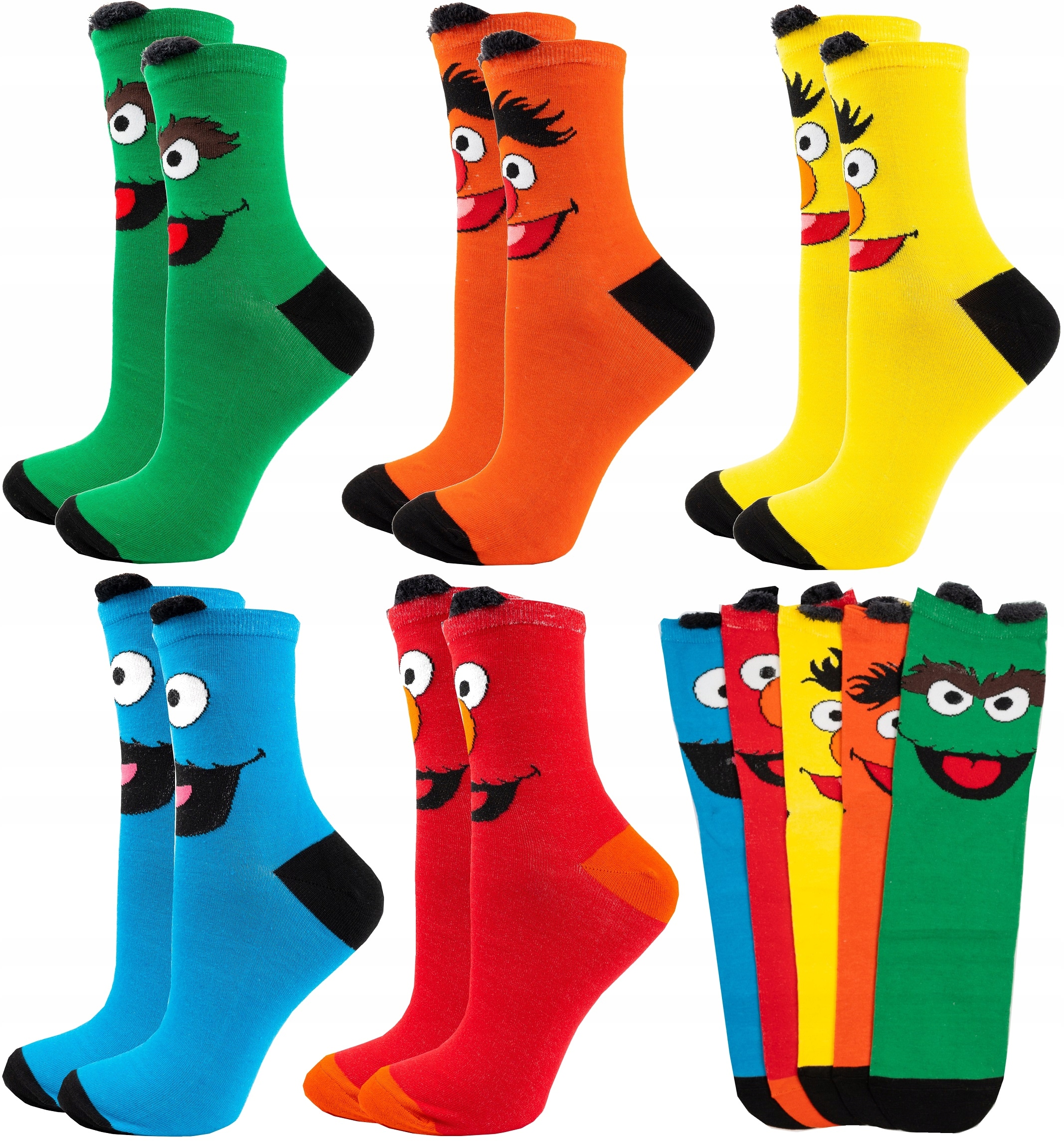 

5 Par Skarpety Kolorowe Damskie Bawełniane