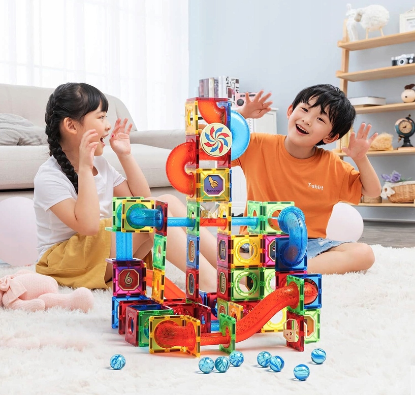 KLOCKI MAGNETYCZNE DLA DZIECKA 3D EDUKACYJNE DUŻE ŚWIECĄCY TOR KULKOWY 68EL Marka XPart