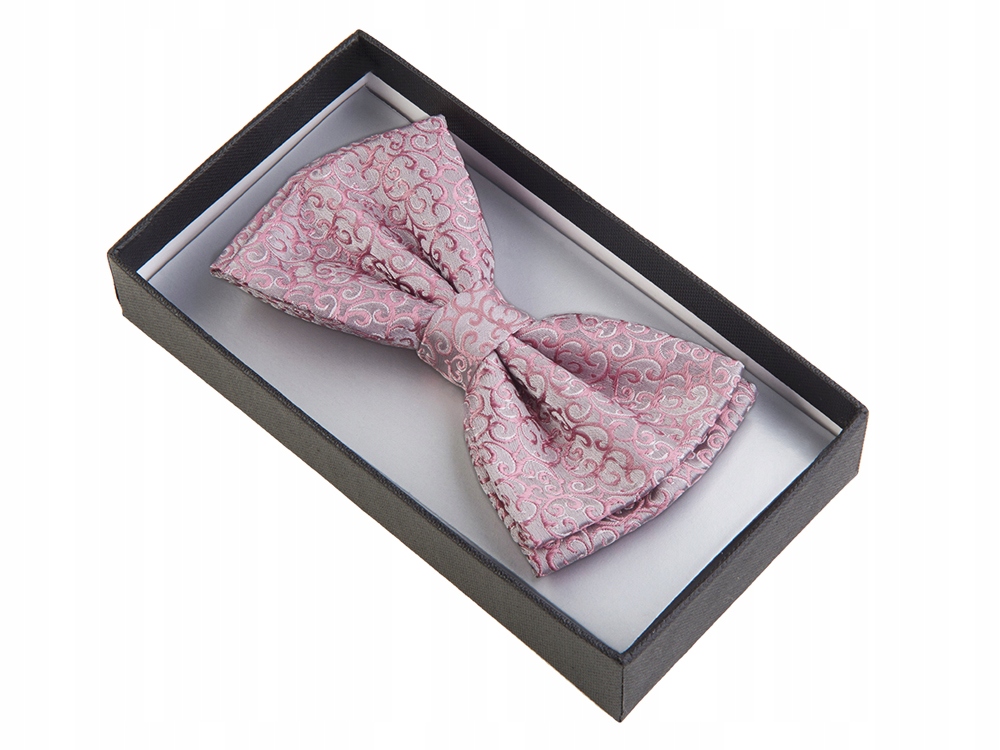 ŻAKARDOWA Muszka + Pudełko Mucha Męska GREG mz11